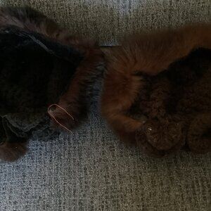 Black and Brown  crochet mink hats
